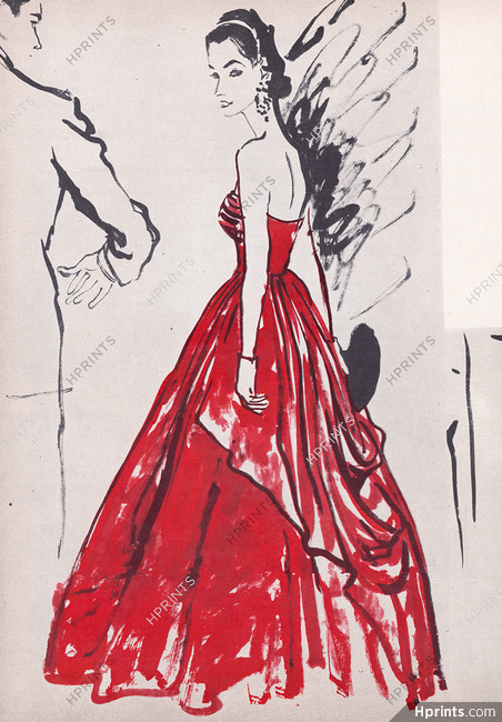 René Bouché 1954 Will Steinman Ball Gown