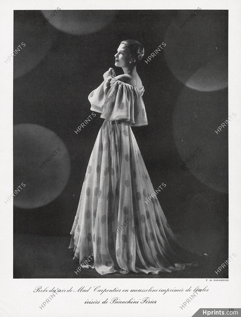Mad Carpentier 1949 Evening gown, Bianchini Férier