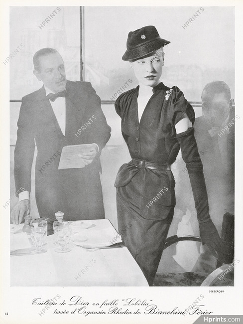 Christian Dior 1951 Tailleur Bianchini Férier, Photo Seeberger