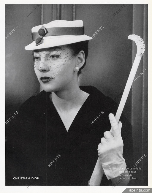 Christian Dior (Hat) 1953 Voilette, Bakou blanc
