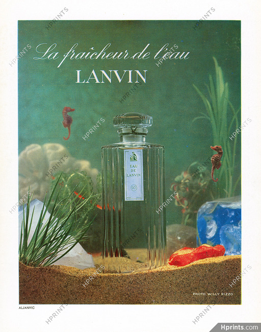 Lanvin (Perfumes) 1958 Eau de Lanvin, Photo Willy Rizzo Sea Horse Aquarium