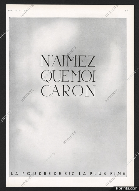 Caron (Cosmetics) 1931 N'aimez que moi