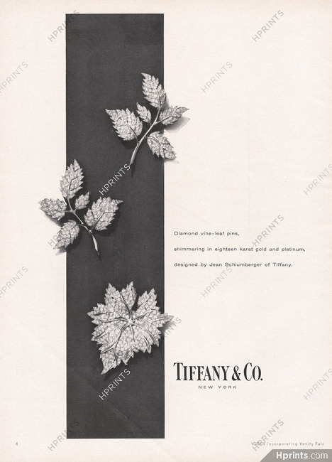 Tiffany & Co. 1960 Diamond vine-leaf pins