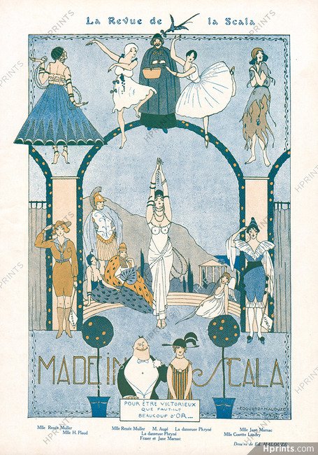 La Revue de La Scala 1915 Renée Muller, Jane Marnac, Cosette Landry, Danseuse Phryné, Édouard Halouze