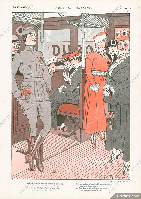 Fabiano 1915 Soldier in the Métropolitain,, Dubonnet Metro Station Advert