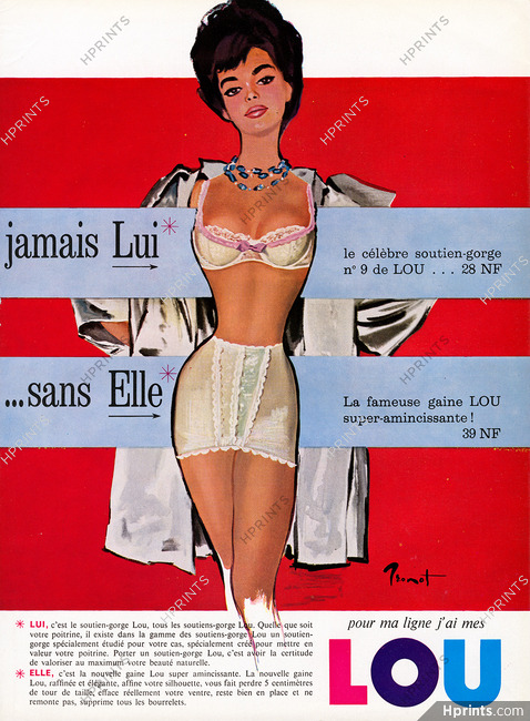 Lou (Lingerie) 1961 Brassiere, Girdle, Jamais Lui Sans Elle, Brénot