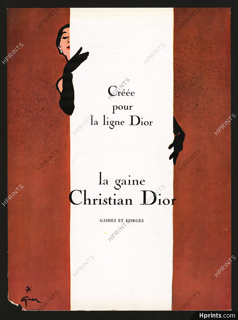 Christian Dior (Girdle) 1955 La Gaine, René Gruau