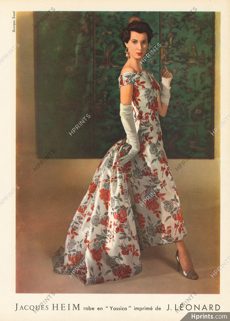 Jacques Heim 1955 Robe Imprimée J. Léonard, Photo Georges Saad
