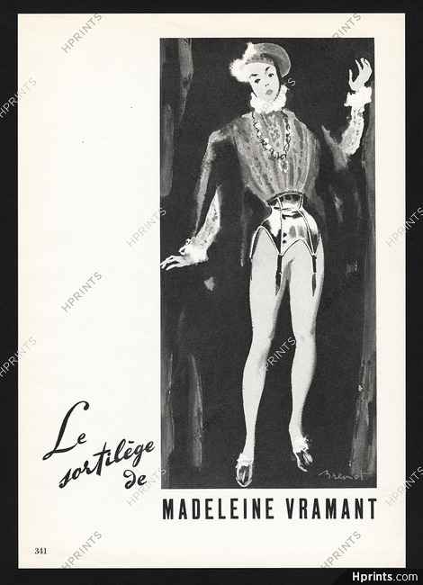 Madeleine Vramant 1946 Brénot, Le Sortilège, Costume, Garters