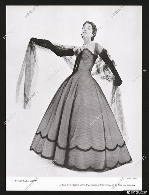 Christian Dior 1955 Robe en tulle de soie, Photo Ostier