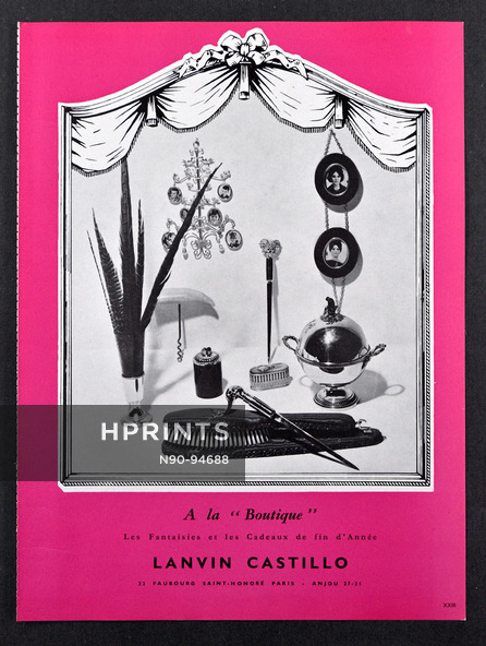 Lanvin Castillo (Fashion Goods) 1962 "A la boutique" Fantaisies et Cadeaux