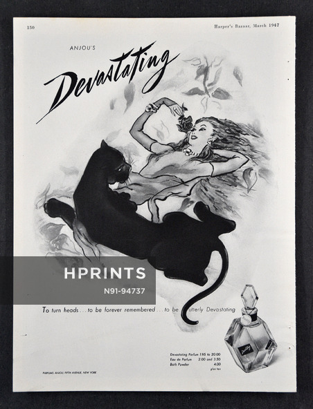 Parfums Anjou 1947 "Devastating" Black Panther