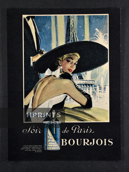 Bourjois (Perfumes) 1950 Soir de Paris, Eiffel Tower, Raymond (Brénot)