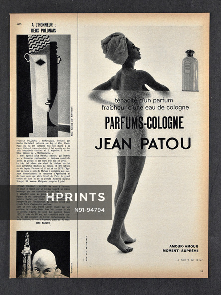 Jean Patou (Perfumes) 1962 Parfums-Cologne, Photo Bauret