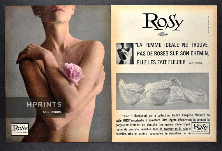 Rosy (Lingerie) 1962 Bra Tullia, Photo Jean-Loup Sieff