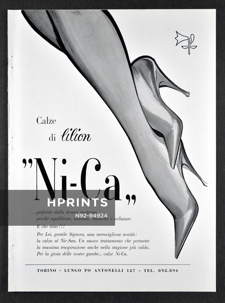 Calze "Ni-Ca" 1961 Calze di lilion, Stockings