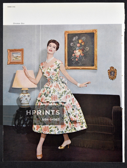 Christian Dior 1957 Printed Dress, Staron, Photo Seeberger