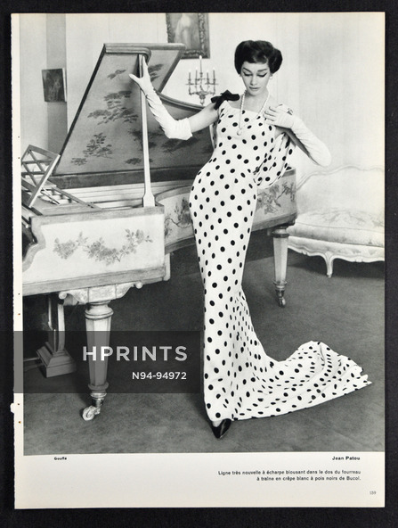 Jean Patou 1957 Polka Dots Evening Dress, Photo Gouffé