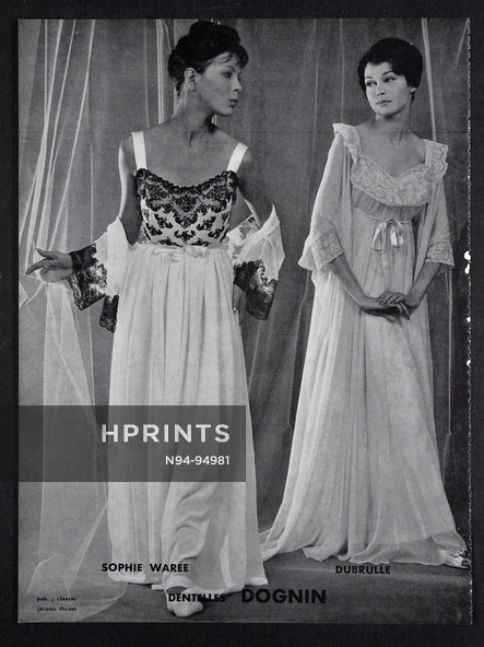 Dognin 1960 Dentelles, Sophie Warée, Dubrulle, Nightdresses