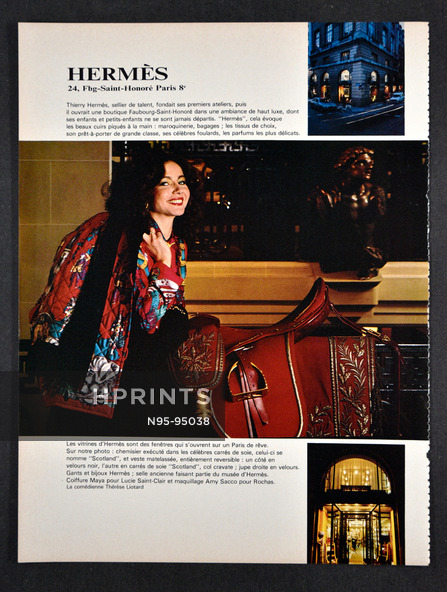 Hermès 1981 Thérèse Liotard, Boutique 24 Faubourg Saint-Honoré