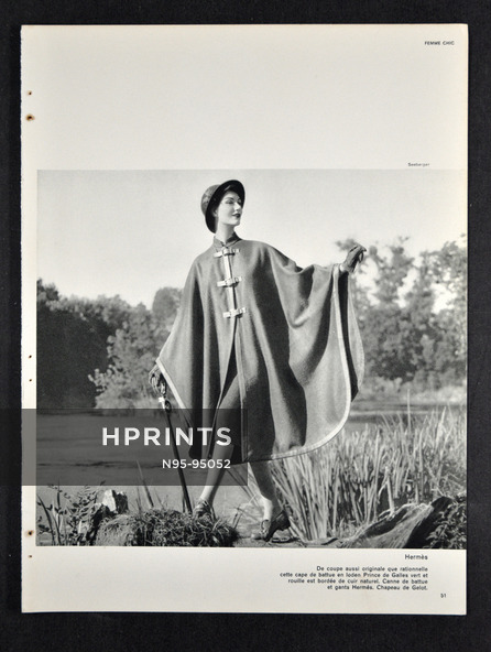 Hermès (Couture) 1957 Cape de battue, Photo Seeberger
