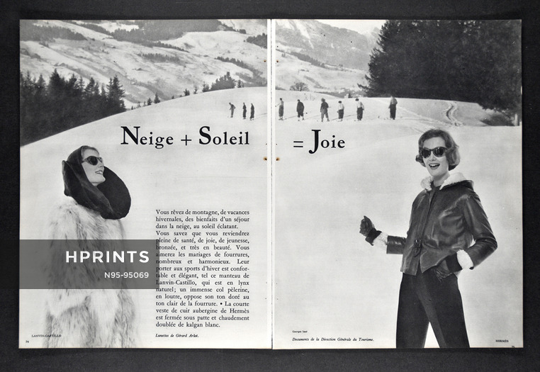 Lanvin Castillo, Hermès (Sportswear) 1957 Ski, Photo Georges Saad