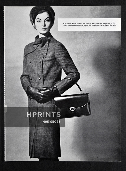 Carven 1962 Sac et gants Hermès