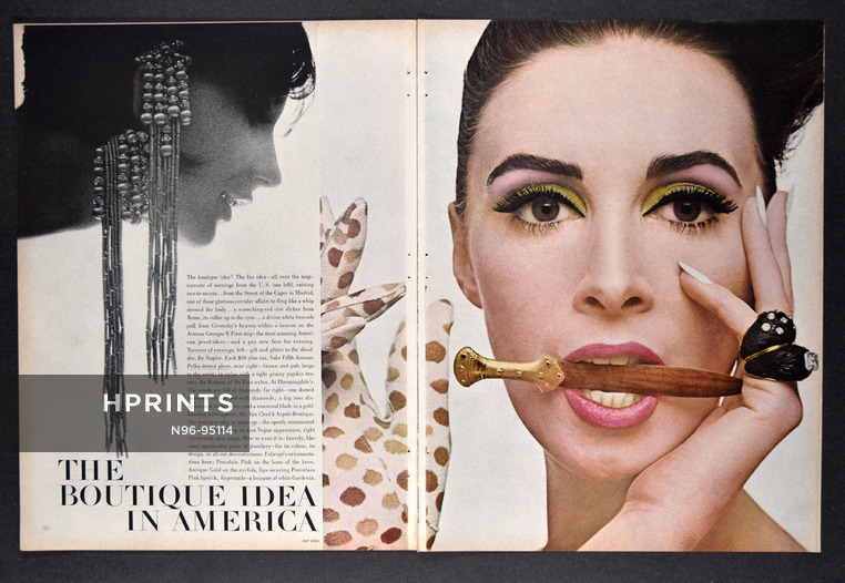 The Boutique Idea in America, 1964 - Van Cleef & Arpels, David Webb, Photos Bert Stern, 6 pages, 6 pages