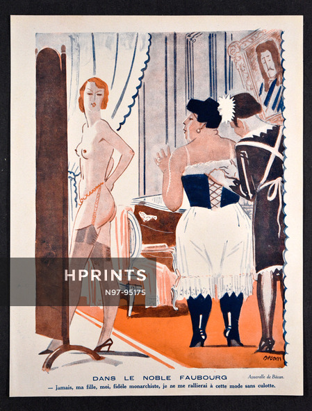 Dans le Noble Faubourg, 1931 - Bernard Bécan "La mode sans culotte", Corset, Stockings