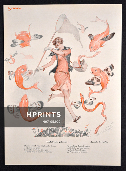 L'Affaire des poissons, 1929 - Vald'es circa "Poisson d'Avril", Fish-Butterflies
