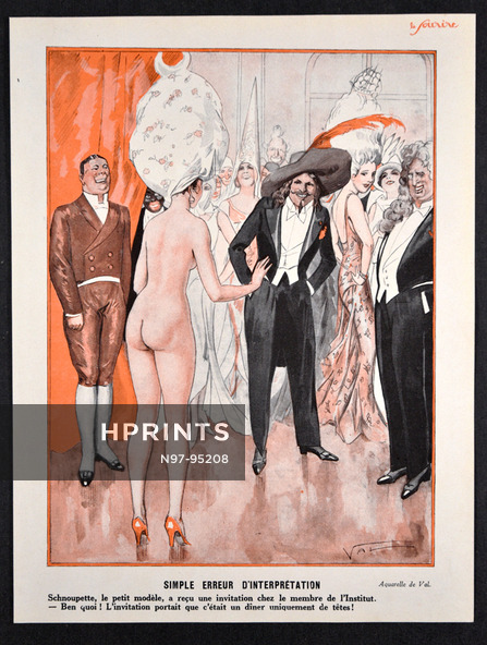 Simple Erreur d'Interprétation, 1931 - Val Bal Costumé, Masquerade Ball, Nude