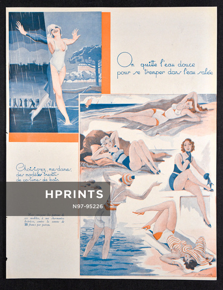 Costumes de bain, 1932 - Léon Bonnotte Swimwear, Bathing Beauty