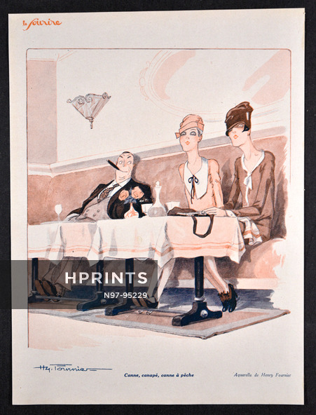 Canne, canapé, canne à pêche, 1930 - Henry Fournier circa