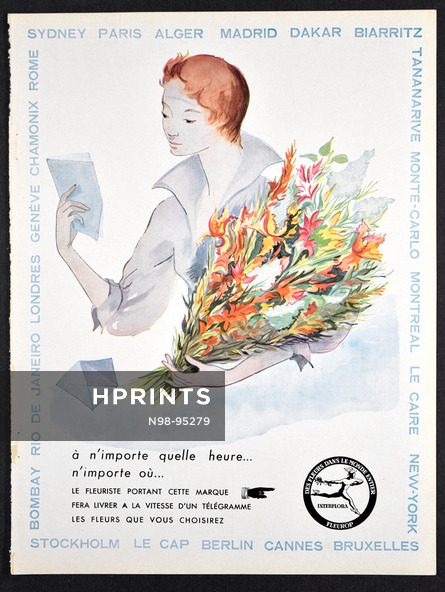 Interflora 1954 Fleurop, Flowers