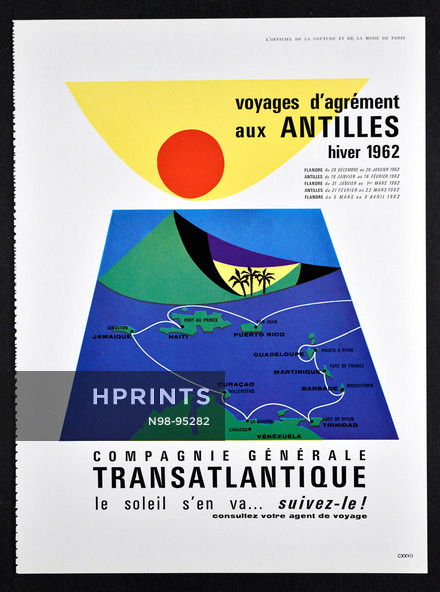 Compagnie Générale Transatlantique 1961 Antilles