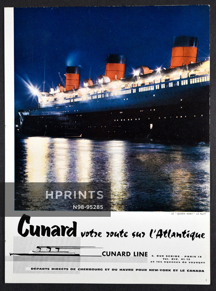 Cunard Line 1961 Queen Mary Transatlantic Liner