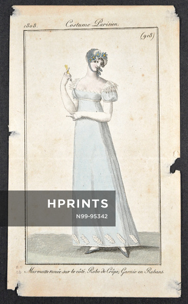 Le Journal des Dames et des Modes 1808 Costume Parisien N°918