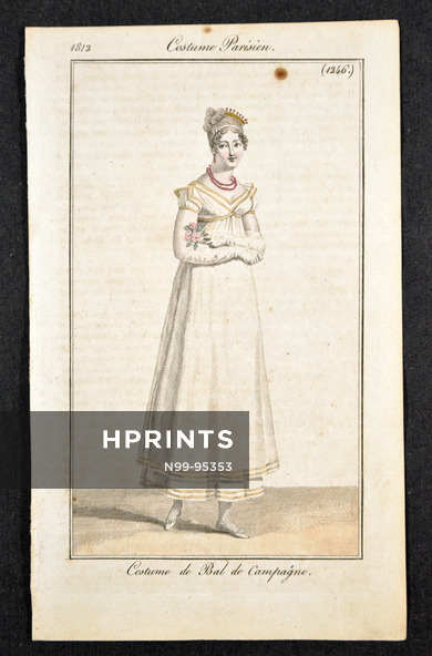 Le Journal des Dames et des Modes 1812 Costume Parisien N°1246