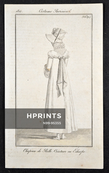 Le Journal des Dames et des Modes 1812 Costume Parisien N°1239