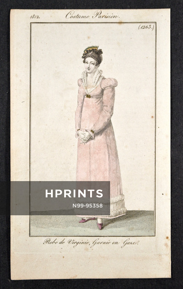 Le Journal des Dames et des Modes 1812 Costume Parisien N°1263