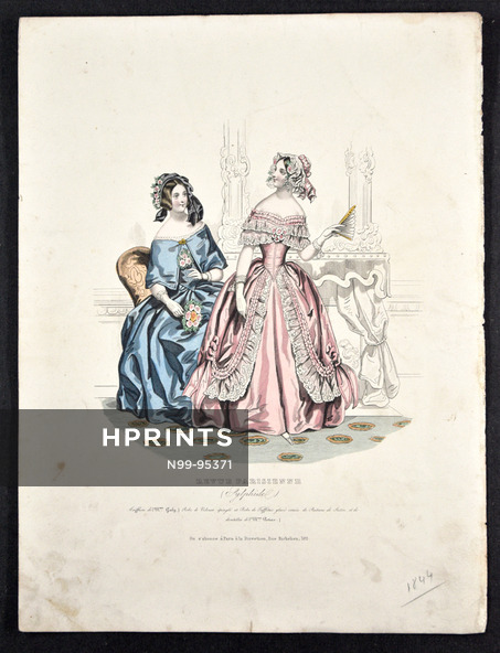 Revue Parisienne (Sylphide) 1844 Fashion Engraving