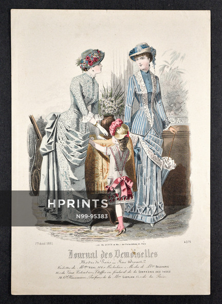 Journal des Demoiselles 1882 n°4375 Hand colored fashion plate