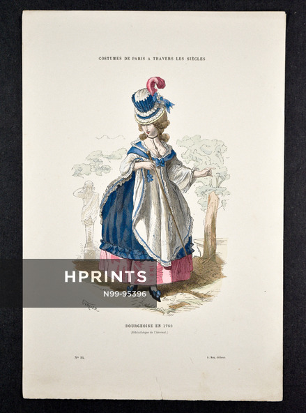 Costumes de Paris à travers les siècles N°84 Bourgeoise en 1780, Gerlier circa 1870