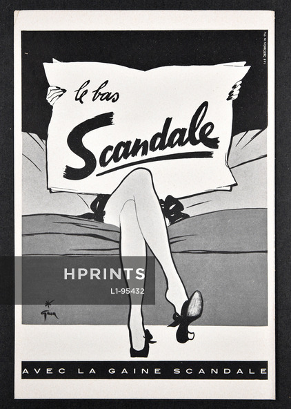 Scandale (Hosiery, Stockings) 1953 René Gruau