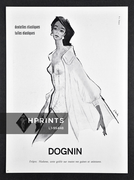 Dognin (Fabric) 1958 Corselette, Fashion Illustration