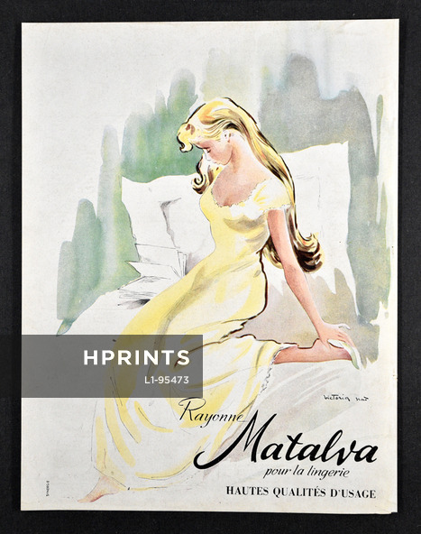 Matalva (Fabric) 1951 Victoria Nat, Nightdress