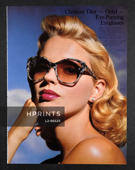 Christian Dior 1985 Optyl, Haute Couture Eyewear, Sunglasses, Photo Horst