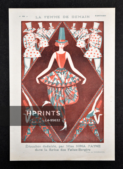 La Femme de Demain, 1922 - Touchagues Nina Payne Chorus Girl, Folies Bergère, Dadaïste, Music Hall, Cabaret