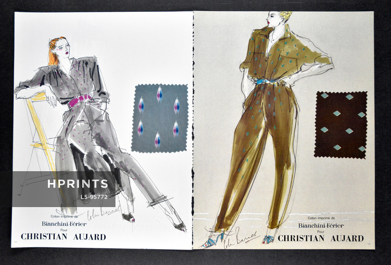 Christian Aujard 1979 Bianchini Férier, Fashion Illustration Colin Barnes, 7 pages, 7 pages