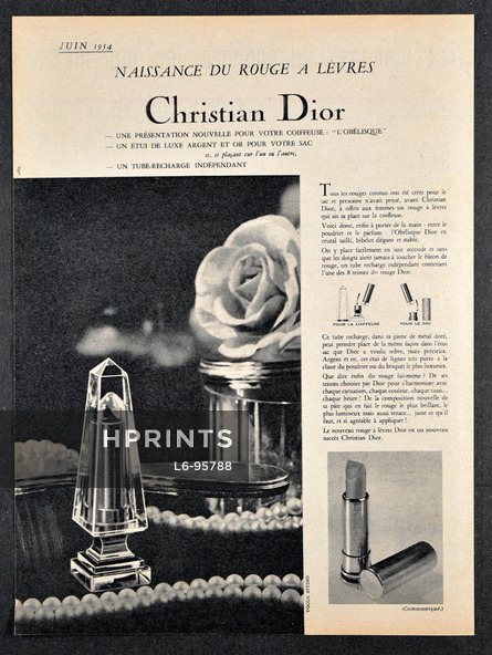 Christian Dior (Cosmetics) 1954 Naissance du rouge à lèvres, L'Obélisque